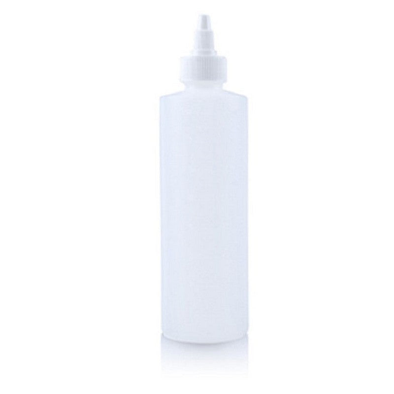 Cylinder Empty Bottle Natural Plastic 8 oz w/ cap