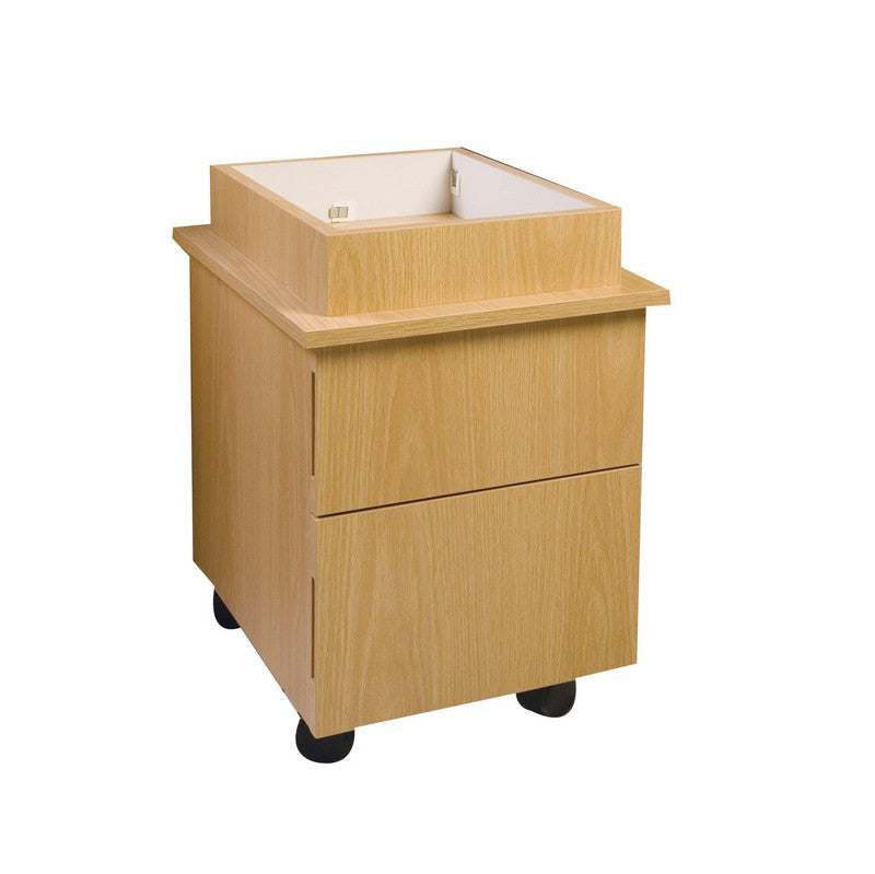 Small Wooden Cart w/ Top Rails Oak - New Age Oak