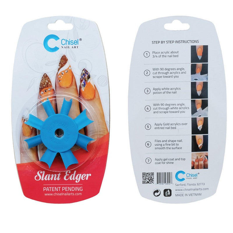 Chisel Nail Art Slant Edger Blue