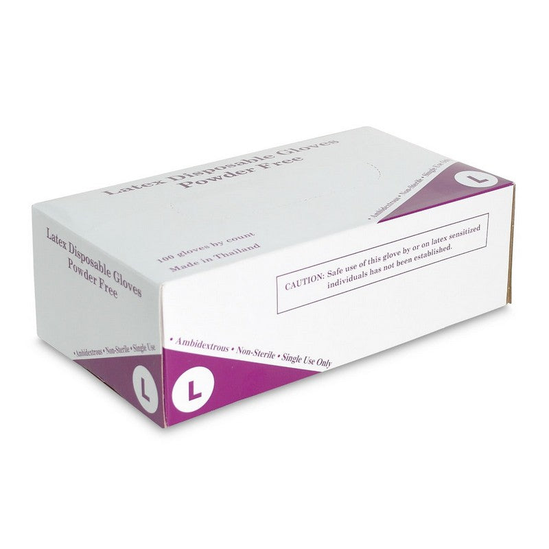 Powder Free Latex Gloves - Large 100 ct
