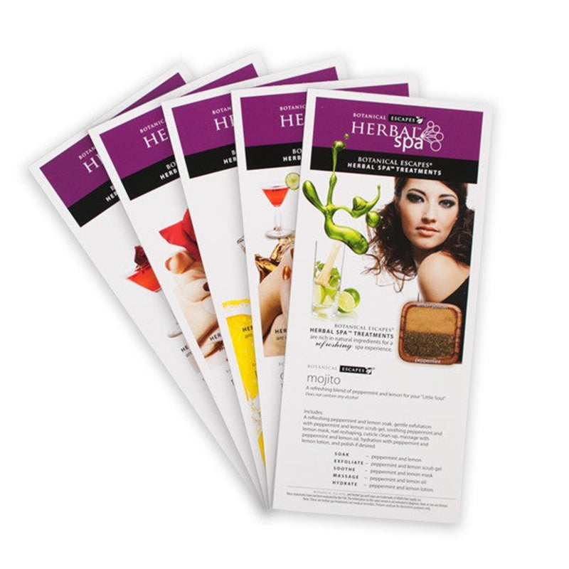 Herbal Spa Cocktail Menu Card 5 pcs Set