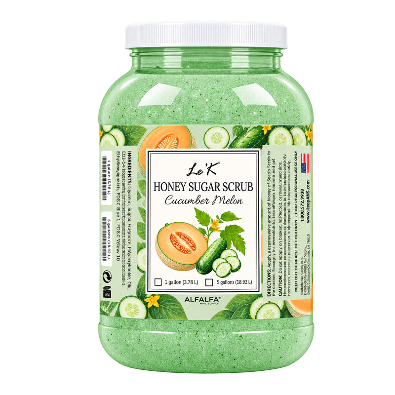 Le'K Pedicure - Sugar Scrub Honey Cucumber Melon - 5 Gal