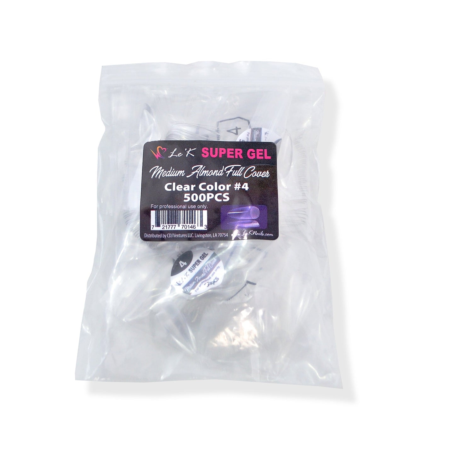 Le'K Super Gel Tip - Medium Almond Full Cover #4 (500pcs)