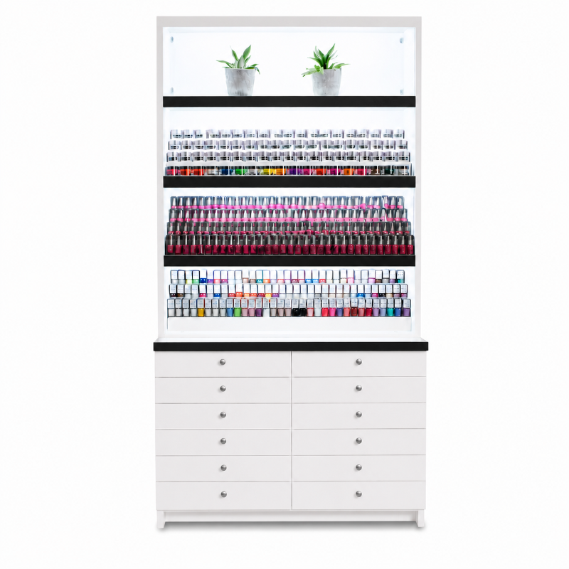 Steps Polish & Powder Display Cabinet - Black