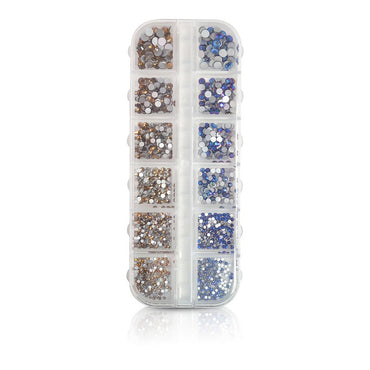 Nail Art Rhinestones Mixed Blue and Gold - #05