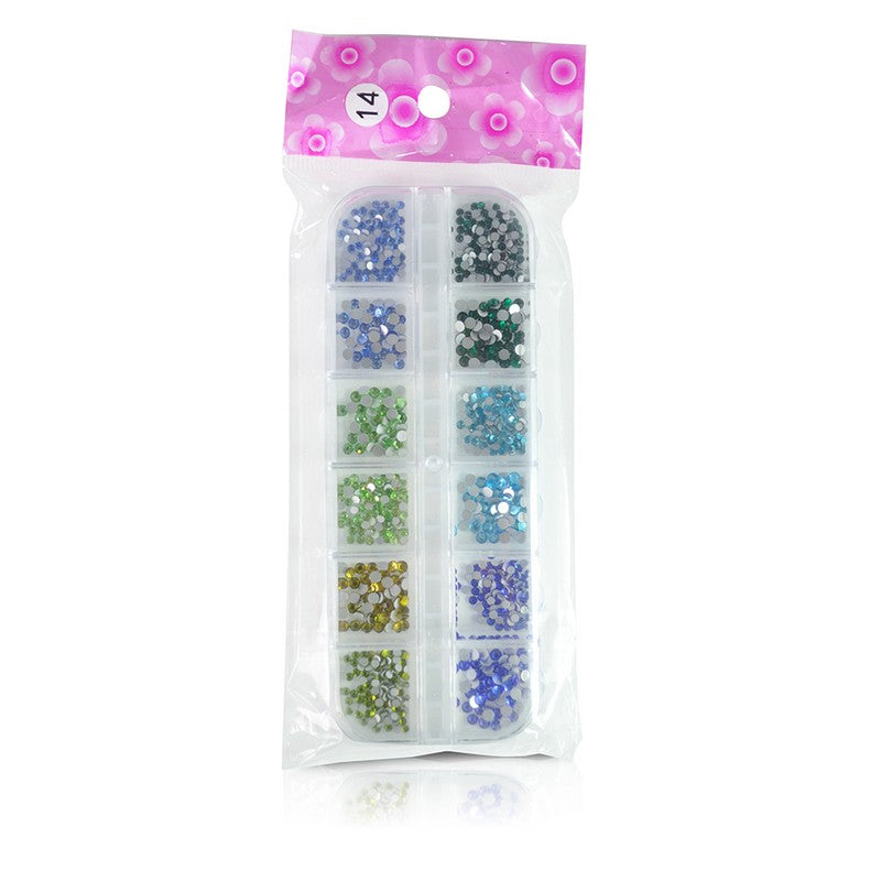 Rhinestones Mixed Blue Green Lime Emerald #14