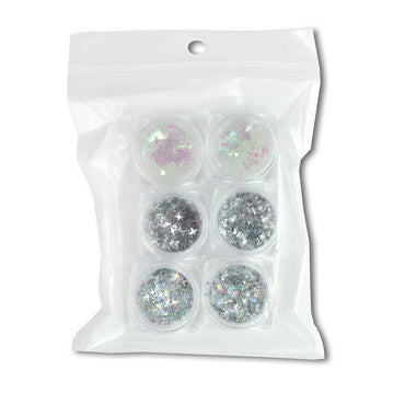 Nail Art Sequin Holo Transparent Flake Stars -# 100 set of 6