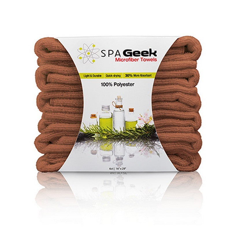 SpaGeek Microfiber Towel 29 x16 - Brown - 12ct