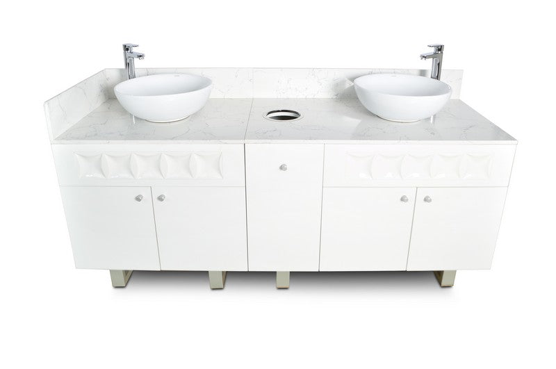 Regis Double Sink with Marble Top - 72"