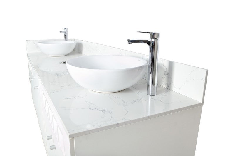 Regis Double Sink with Marble Top - 84"