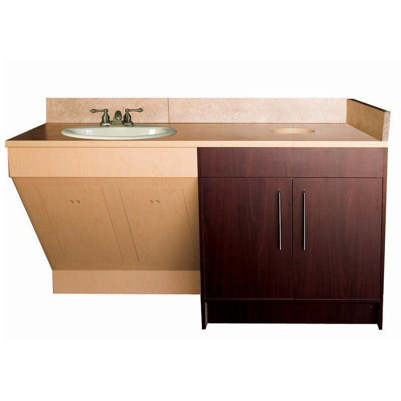Contemporary Single Sink w/ Porcelain Vessel - Oak