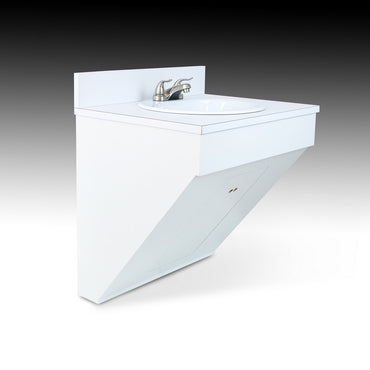 Single Wall Mount Sink w/ Porcelain Vessel - White