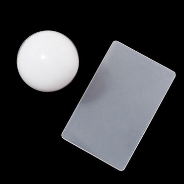White Jelly Soft Silicone Nail Art Stamp with Scraper