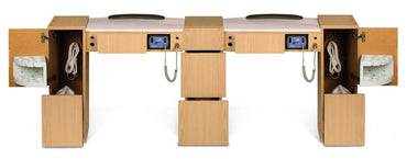 Classic Double Nail Table - Oak