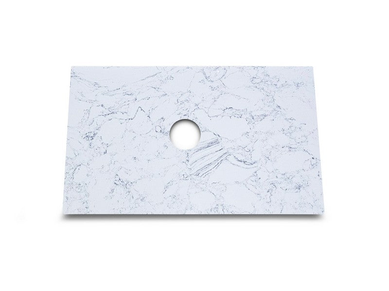 Regis Table White Small Marble Top w/ Hole - White
