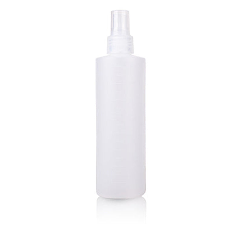 Cylinder Empty Bottle Natural Plastic 8 oz w/ Spray Pump