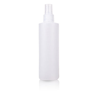 Cylinder Empty Bottle Natural Plastic 8 oz w/ Spray Pump