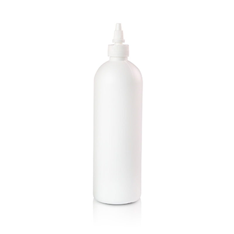 White HDPE Bullet Bottle 16 oz w/Twisted Cap