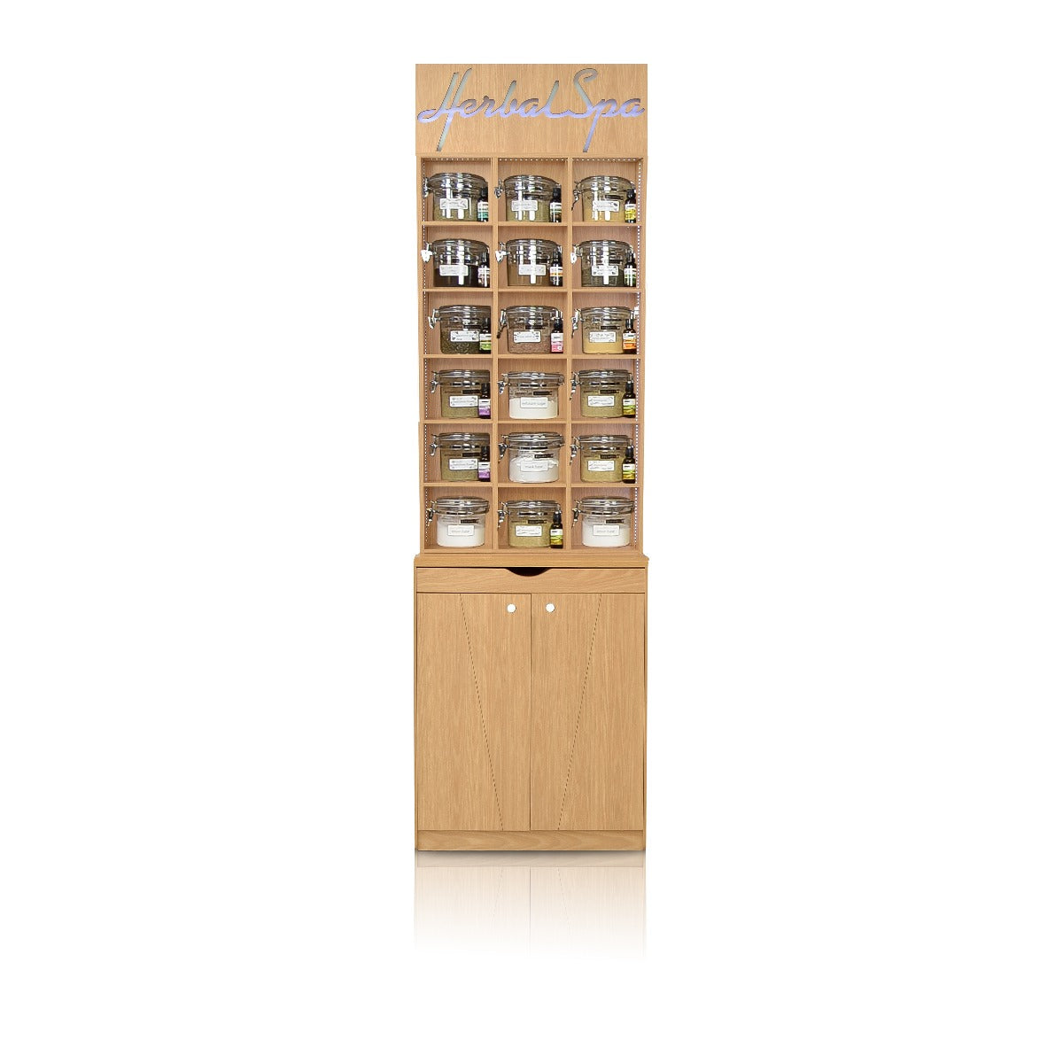 Mini LED Herbal Cabinet - Natural Oak