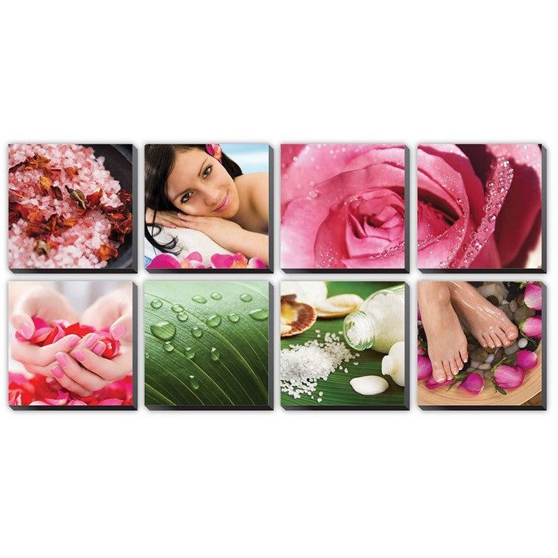 8 pcs Fresh Pink Ensemble Canvas Mural II