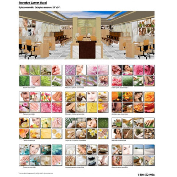 8 pcs Fresh Pink Ensemble Canvas Mural II