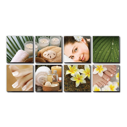 8 pcs Tropical Plumeria Ensemble Canvas Mural