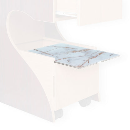 White Marbel w/Gold Vein Glass Top for ION Pedicart