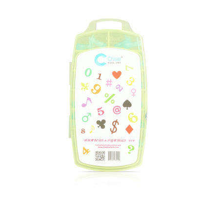 Chisel Nail Art Numbers & Symbols Collection #019