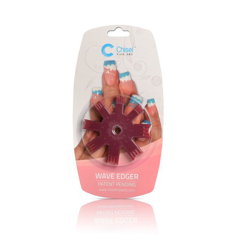 Chisel Nail Art Wavy Edger Burgundy
