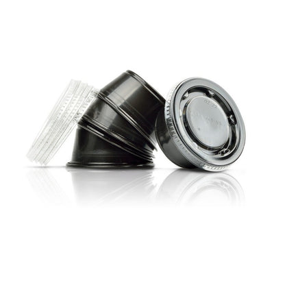 2oz Souffle Black Cup & Clear Lid - 2500ct/cs