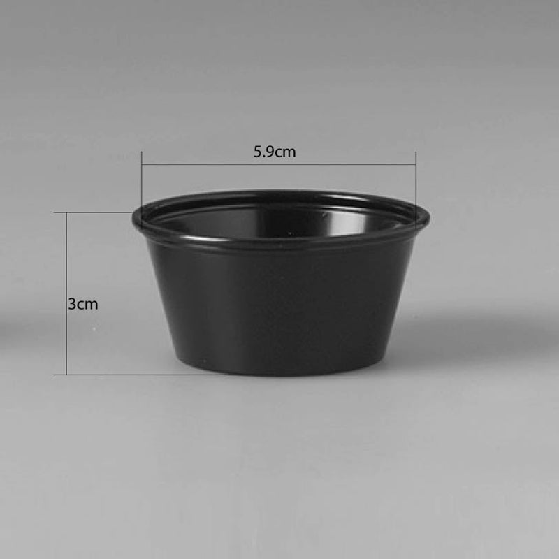 2oz Souffle Black Cup & Clear Lid - 2500ct/cs