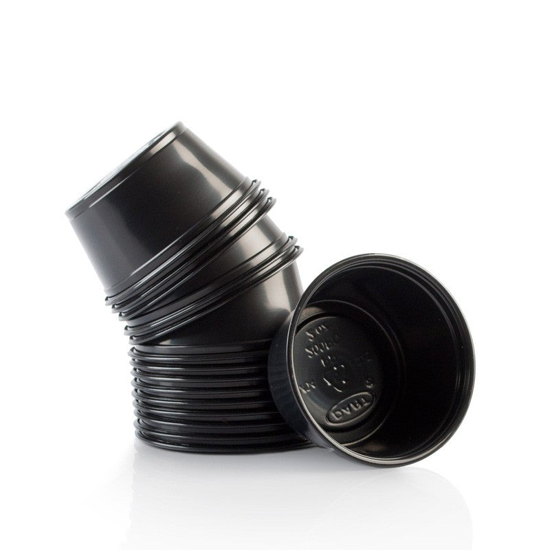 2oz Souffle Black Cup & Clear Lid - 2500ct/cs