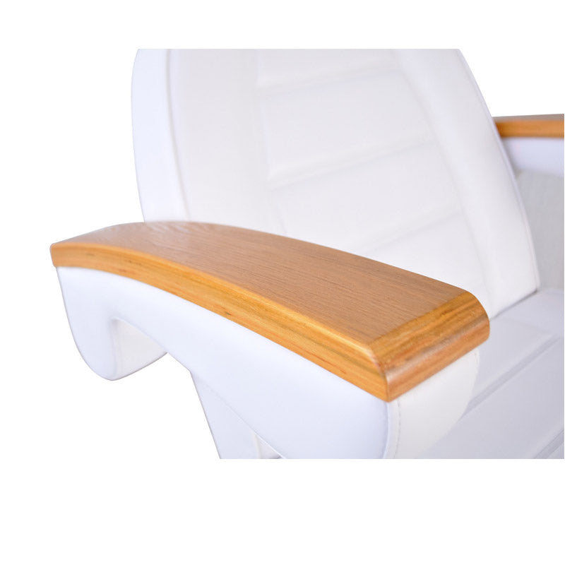 Facial Beauty Chair & Wooden Armrests, Split Legs w/ 5 Motors - White