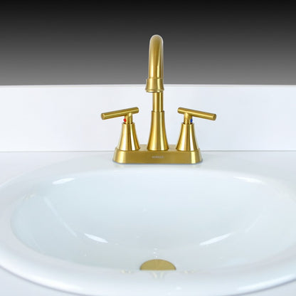 Brushed Gold Faucet 4' Center with 2-Handle