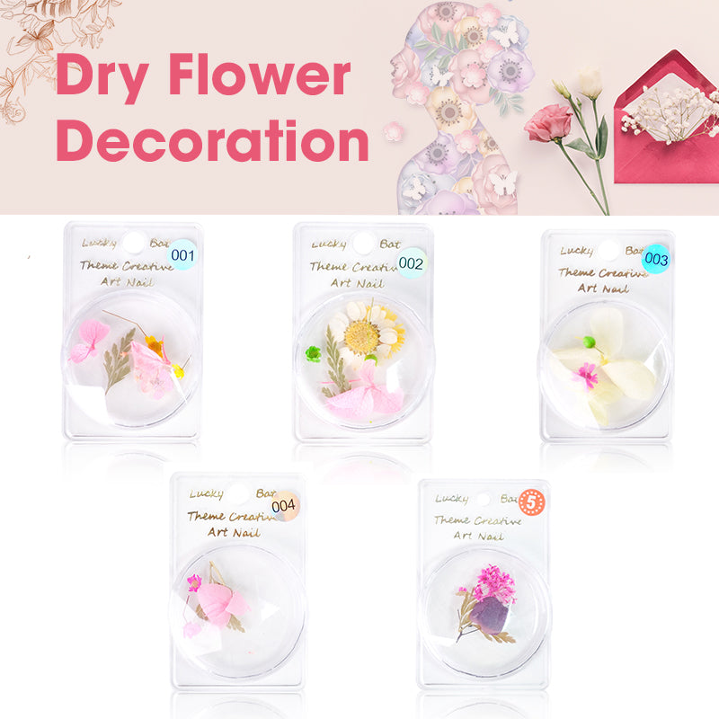 Nail Art Dry Flower Decoration - # 1 - 5 Set of 5
