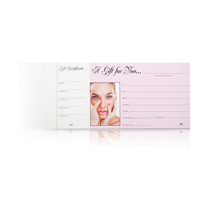 Pink Gift Certificate - Girl Face with Envelope (50 ct)