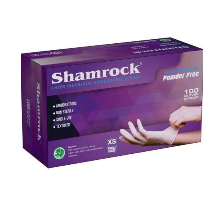 Shamrock - Powder Free Latex Gloves - X-Small 100 ct