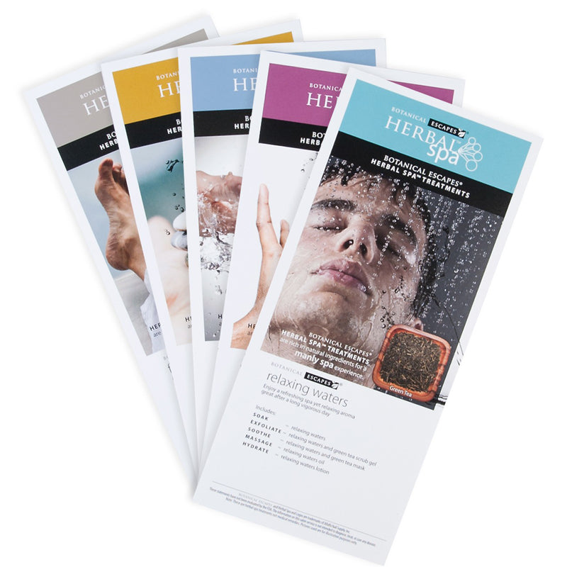 Herbal Spa Manly Man Menu Card 5 pcs Set