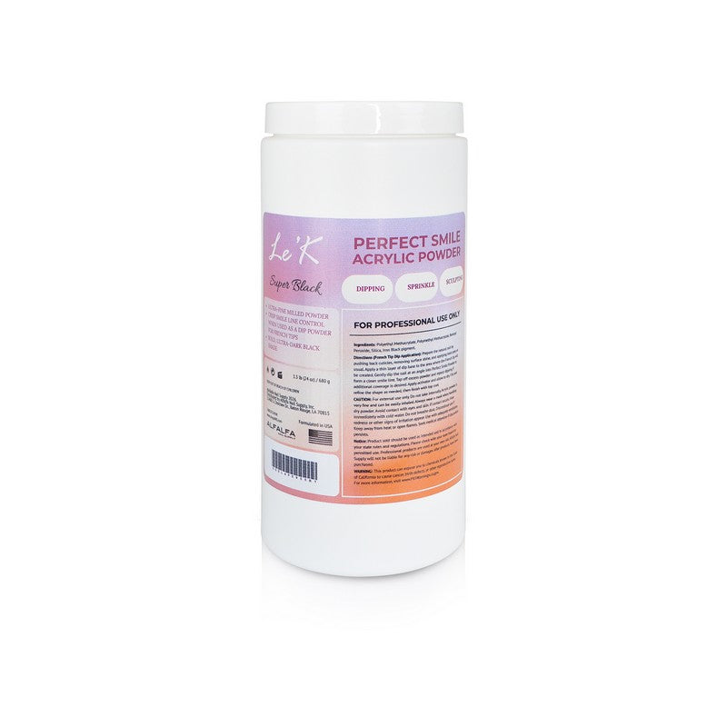 Le'K Acrylic Powder - Perfect Smile Super Black - 1.5