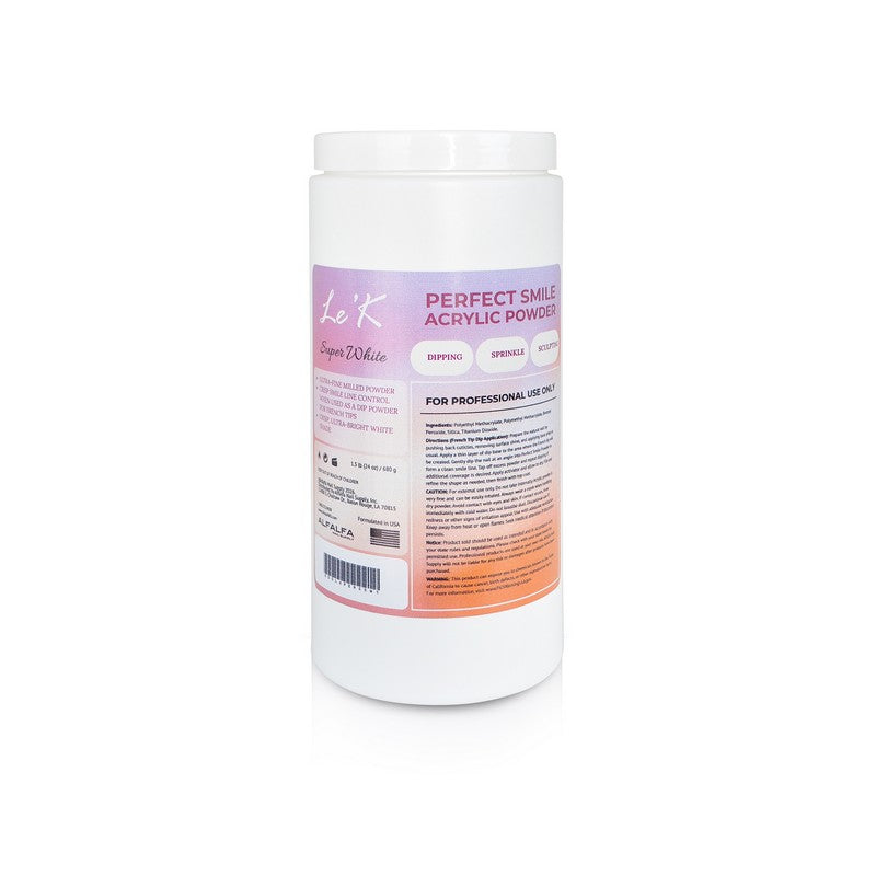 Le'K Acrylic Powder - Perfect Smile Super White - 1.5