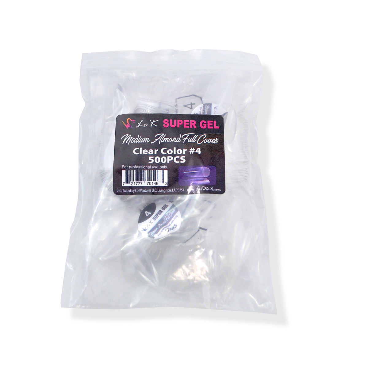 Le'K Super Gel Tip - Medium Almond Full Cover #4 (500pcs)