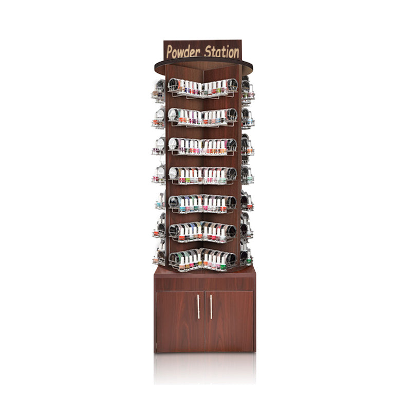 Luxury Wooden Rotary Polish & Powder Stand Rack-2
