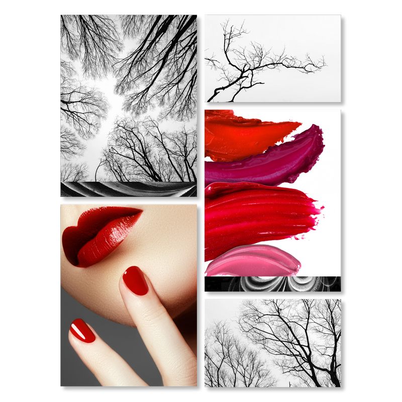 Glass Mural Mystifying Crimson - 5 pcs