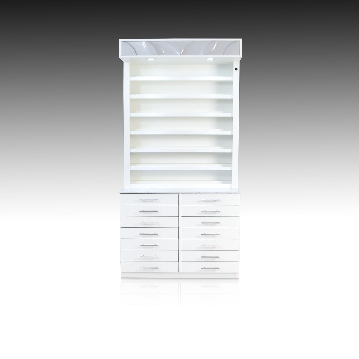 Luxus Polish & Powder Display Cabinet - Brushed Silver