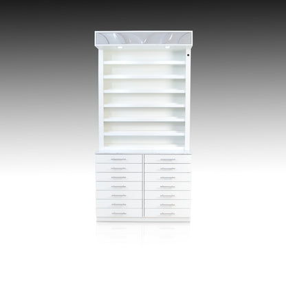 Luxus Polish & Powder Display Cabinet - Brushed Silver