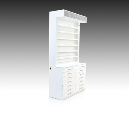 Luxus Polish & Powder Display Cabinet - Brushed Silver-2