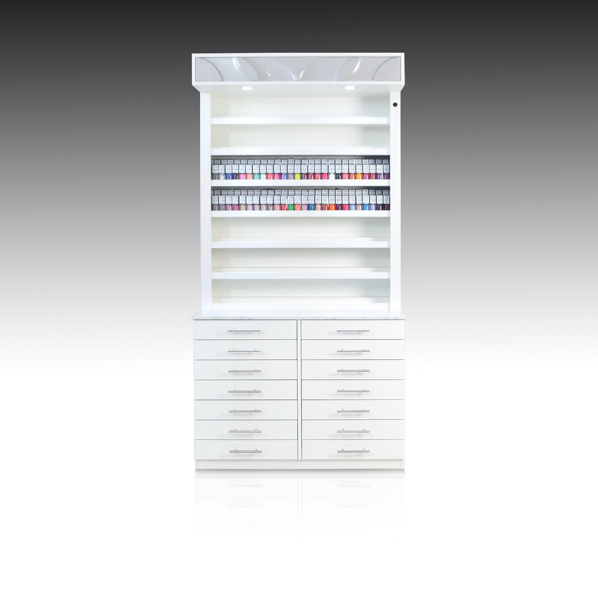 Luxus Polish & Powder Display Cabinet - Brushed Silver-4