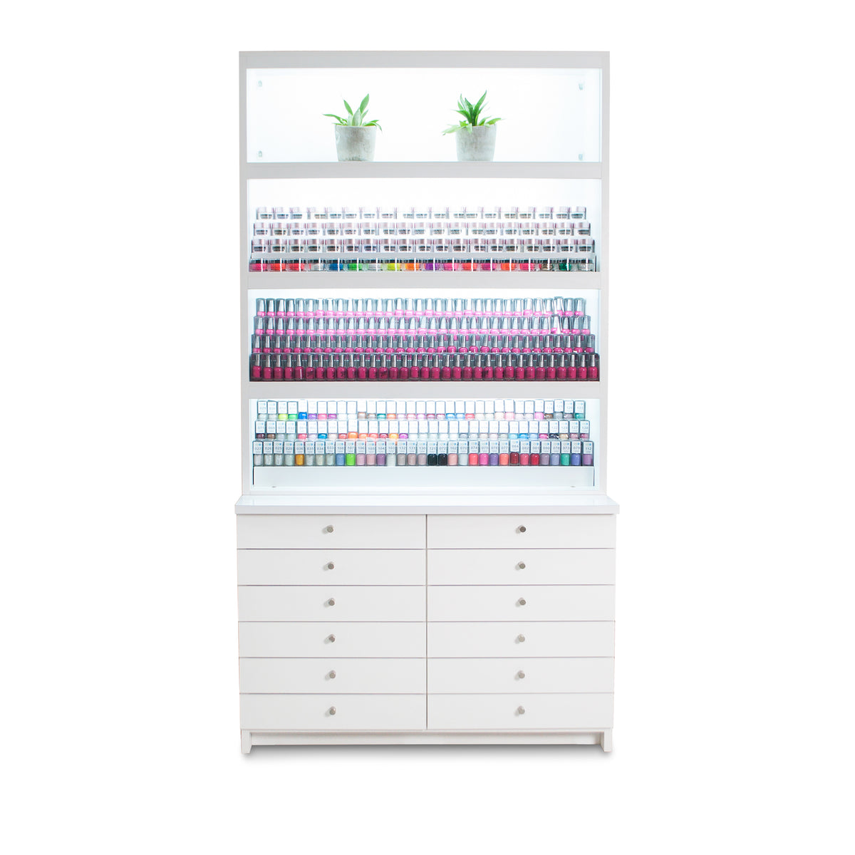Steps Polish & Powder Display Cabinet - White