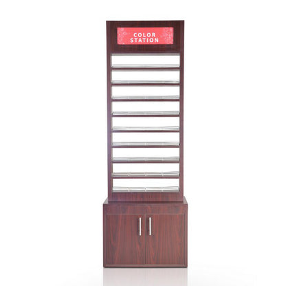 Wooden Polish Stand Rack - Mahogany