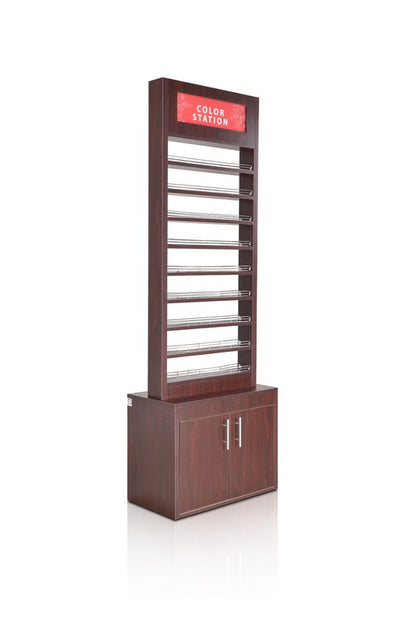 Wooden Polish Stand Rack - Mahogany
